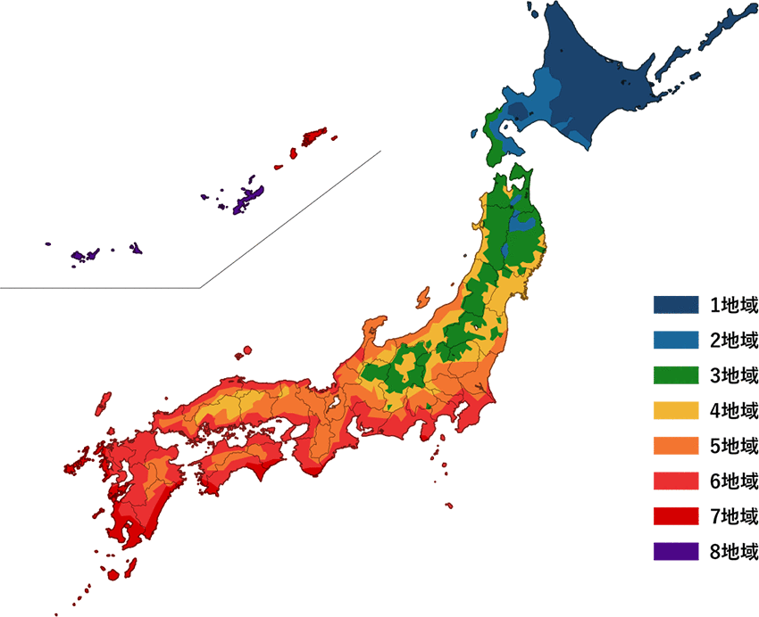 断熱等級6以上寒暖差の激しい日本の地域に最適な家づくり。